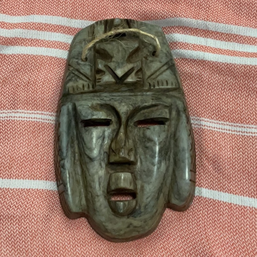 Tribal Style Stone Handmade Mask Hanging Wall Decor